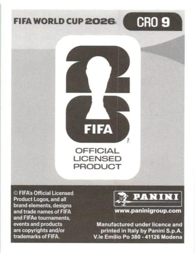 Estampa Panini Fifa 2026 - Luka Modrić (reverso)