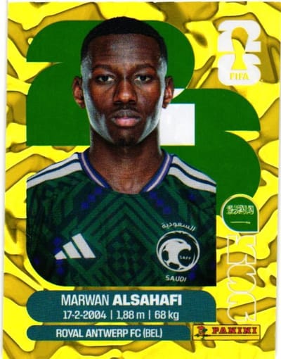 Calcomanía Dorada Panini FIFA 2026 - Marwan Alsahafi