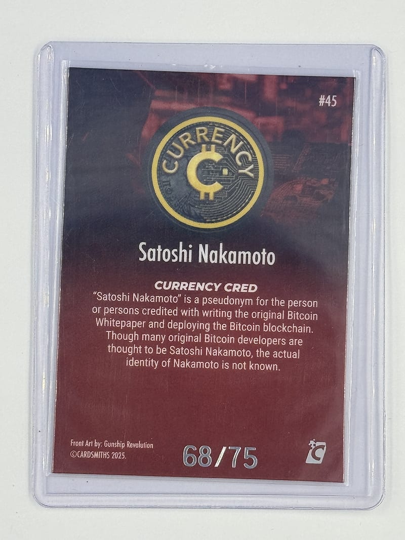Satoshi Nakamoto 68 / 75 (reverso)