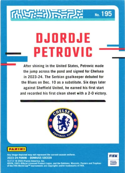 Djordje Petrovic – La Muralla Serbia en Chelsea (reverso)