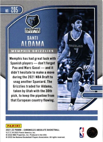 🏀 Santi Aldama – Orgullo Español en Memphis (reverso)